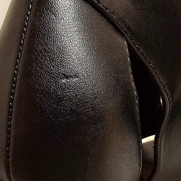 Brash Black Open Toe Heels with Buckle, Size 6 - Picture 10 of 10